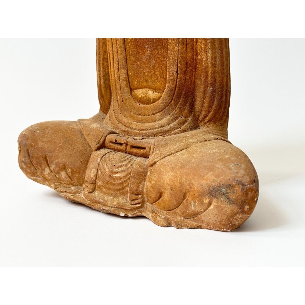 SOLD - Vintage Handmade Stone Sitting Buddha Figure - Picture 3 of 8